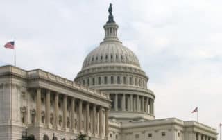 Left side view of the US Capitol facade