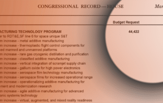 Graphic of a Congressional Document with a magnifying glass effect.